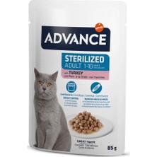Muratech Advance Cat Sterılızed Turkey Wet Pouch 12X85GR