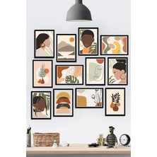 Tontilika Çerçeve Görünümlü Minimal Woman Mdf Tablo Seti (80X80 Cm) 12 Parça