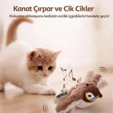 Tineke Şarjlı Titreşimli Hareketli Kedi Oyuncağı Uçan Kuş Oyuncak