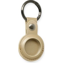 Vintessy Airtag Anahtarlık Deri Kılıf - Gold