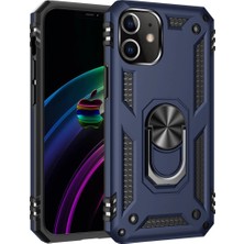 Vintessy Apple Iphone 12 Mini Kılıf Sofya Yüzüklü Silikon Kapak - Lacivert