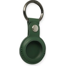 Vintessy Airtag Anahtarlık Deri Kılıf - Koyu Yeşil