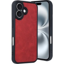 Vintessy Apple Iphone 16 Kılıf Aras Deri Kapak - Kırmızı