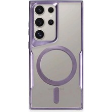 Vintessy Samsung Galaxy S24 Ultra Kılıf Boyi Magsafe Silikon Kapak - Derin Mor