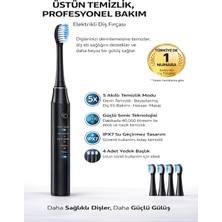 Deanb 500MAH Titreşimli Elektrikli Diş Fırçası 5 Modlu 4 Yedek Başlık Type-C Şarjlı Beyazlatma-