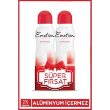 Ethab Ticaret 2 Adet Emotion Romance Kadın Vegan Deodorant 150 ml Hızlı Kurur, Leke Bırakmaz