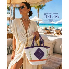 Hasır Omuz Çantası Plaj Çantası Günlük Çanta El Emeği Handmade