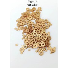 Ethab Ticaret Oya Abiye Bileklik Kolye Pleksi Metalik Plastik Pul Altın Renk 8 Gram 90 Adet - BNC477