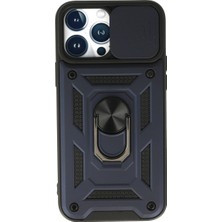 Vintessy Apple Iphone 13 Pro Max Kılıf Pars Lens Yüzüklü Silikon - Lacivert