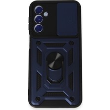 Vintessy Samsung Galaxy M34 5g Kılıf Pars Lens Yüzüklü Silikon - Lacivert