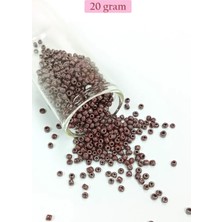 Ethab Ticaret Dökme Cam Kum Boncuk (8/0) 3 mm - 20 Gram - Parlak Koyu Kestane - BNC168