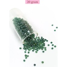 Ethab Ticaret Dökme Cam Kum Boncuk (8/0) 3 mm - 20 Gram - Parlak Yeşil - BNC162