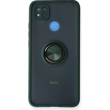 Vintessy Xiaomi Redmi 9c Kılıf Montreal Yüzüklü Silikon Kapak - Yeşil