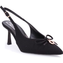 Dagoster DZA07-12042727 Siyah 8 cm Ince Topuklu Abiye Kadın Ayakkabı