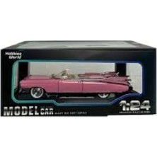 Hobbiez World Cadillac Eldorado Biarritz Convertible Diecast 1959 Pembe Model Araba