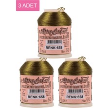 Ethab Ticaret 3 Adet Altınbaşak Oya ve Dantel Ipi 20 gr - Royaleks - No: 658