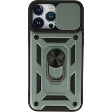 Vintessy Apple Iphone 13 Pro Max Kılıf Pars Lens Yüzüklü Silikon - Yeşil