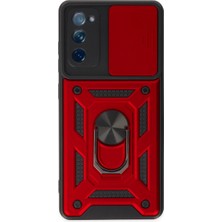 Vintessy Samsung Galaxy S20 Fe Kılıf Pars Lens Yüzüklü Silikon - Kırmızı