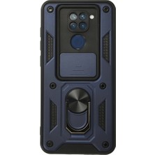 Vintessy Xiaomi Redmi Note 9 Kılıf Pars Lens Yüzüklü Silikon - Lacivert