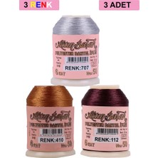 Ethab Ticaret 3 Adet Altınbaşak Oya ve Dantel Ipi 20 gr - Royaleks - No: 410 - 112 - 707