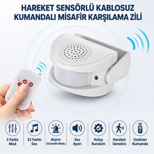 Multizone Kablosuz Hareket Sensörlü Kapı Zili Alarmı Uzaktan Kumandalı Güvenlik Sistemi