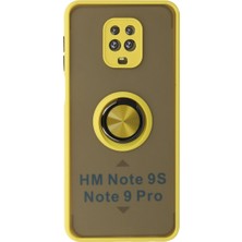 Vintessy Xiaomi Redmi Note 9 Pro Kılıf Montreal Yüzüklü Silikon Kapak - Sarı