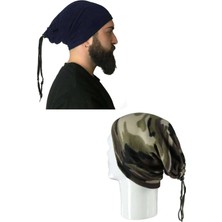 Ethab Ticaret 2 Adet Polar Ipli Bere ve Boyunluk Lacivert Kamuflaj