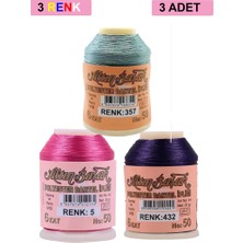 Ethab Ticaret 3 Adet Altınbaşak Oya ve Dantel Ipi 20 gr - Royaleks - No: 005 - 432 - 357