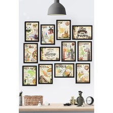 Tontilika Çerçeve Görünümlü Dünya Ülkeleri,gezi,yolculuk Özel Tasarım Mdf Tablo Seti (80X80 Cm) 12 Parça