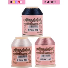 Ethab Ticaret 3 Adet Altınbaşak Oya ve Dantel Ipi 20 gr - Royaleks - No: 903 - 102 - 136