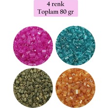 Ethab Ticaret Kesme Cam Boncuk 2mm - 4 Renk - Toplam 80 Gram - BNC438