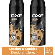 Ethab Ticaret 2 Adet Axe Erkek Sprey Deodorant Leather & Cookies 48 Saat Etkileyeci Koku 150 ml