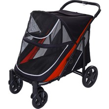 Muratech Eurodog Katlanabilir Köpek Arabası Siyah Kırmızı 112X65X100 cm