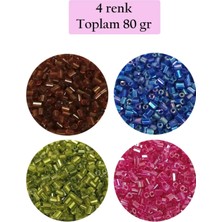 Ethab Ticaret Kesme Cam Boncuk 2mm - 4 Renk - Toplam 80 Gram - BNC445