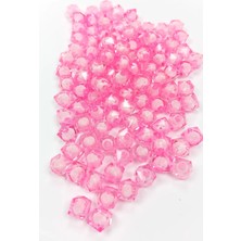Ethab Ticaret Küp Boncuk Içten Boncuklu Bileklik Çanta Boncuğu 10 mm 50 gr Pembe - BNC459