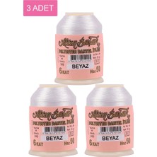 Ethab Ticaret 3 Adet Altınbaşak Oya ve Dantel Ipi 20 gr - Royaleks - No: Beyaz