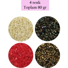 Ethab Ticaret Kesme Cam Boncuk 2mm - 4 Renk - Toplam 80 Gram - BNC444