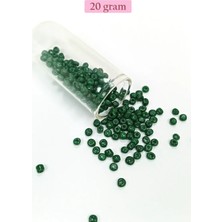 Ethab Ticaret Dökme Cam Kum Boncuk Büyük Boy (6/0) 4 mm - 20 Gram - Koyu Yeşil - BNC104