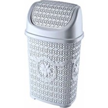 Ethab Ticaret Gri Örgülü Çöp Kovası ROYALEKS-ASD038