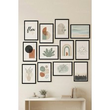 Tontilika 12 Parça Modern Minimal Soyut Dekoratif Çerçeve Görünümlü Tablo Seti