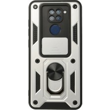 Vintessy Xiaomi Redmi Note 9 Kılıf Pars Lens Yüzüklü Silikon - Gümüş