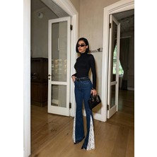 Tasarım Tül Detaylı Jean