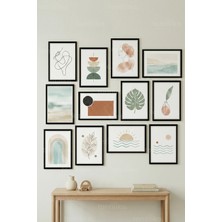 Tontilika 12 Parça Minimal Modern Dekoratif Çerçeve Görünümlü Tablo Seti