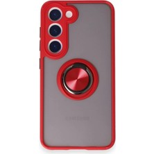 Vintessy Samsung Galaxy M15 Kılıf Montreal Yüzüklü Silikon Kapak - Kırmızı