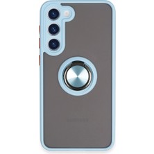 Vintessy Samsung Galaxy S23 Plus Kılıf Montreal Yüzüklü Silikon Kapak - Buz Mavi