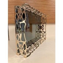 Plus Home Tepsi Dekoratif Ortaboy Dikdörtgen Döküm Pirinç Renk Gümüş Boyut 30X20 cm