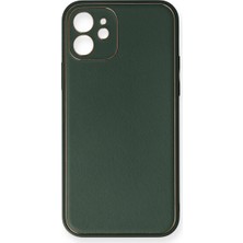 Vintessy Apple Iphone 12 Mini Kılıf Coco Deri Silikon Kapak - Yeşil