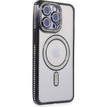 Vintessy Apple Iphone 14 Pro Max Kılıf Joke Simli Magneticsafe Kılıf - Siyah