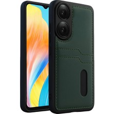 Vintessy Oppo A38 Sara Kartvizitli Deri Kılıf - Yeşil