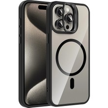 Vintessy Joko Apple Iphone 15 Pro Max Remim Lensli Magsafe Standlı Kapak - Siyah